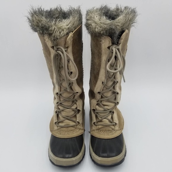 Sorel Cate The Great Tan Leather Lace Up Waterproof Duck Boots Women's Size 6 - Picture 5 of 8